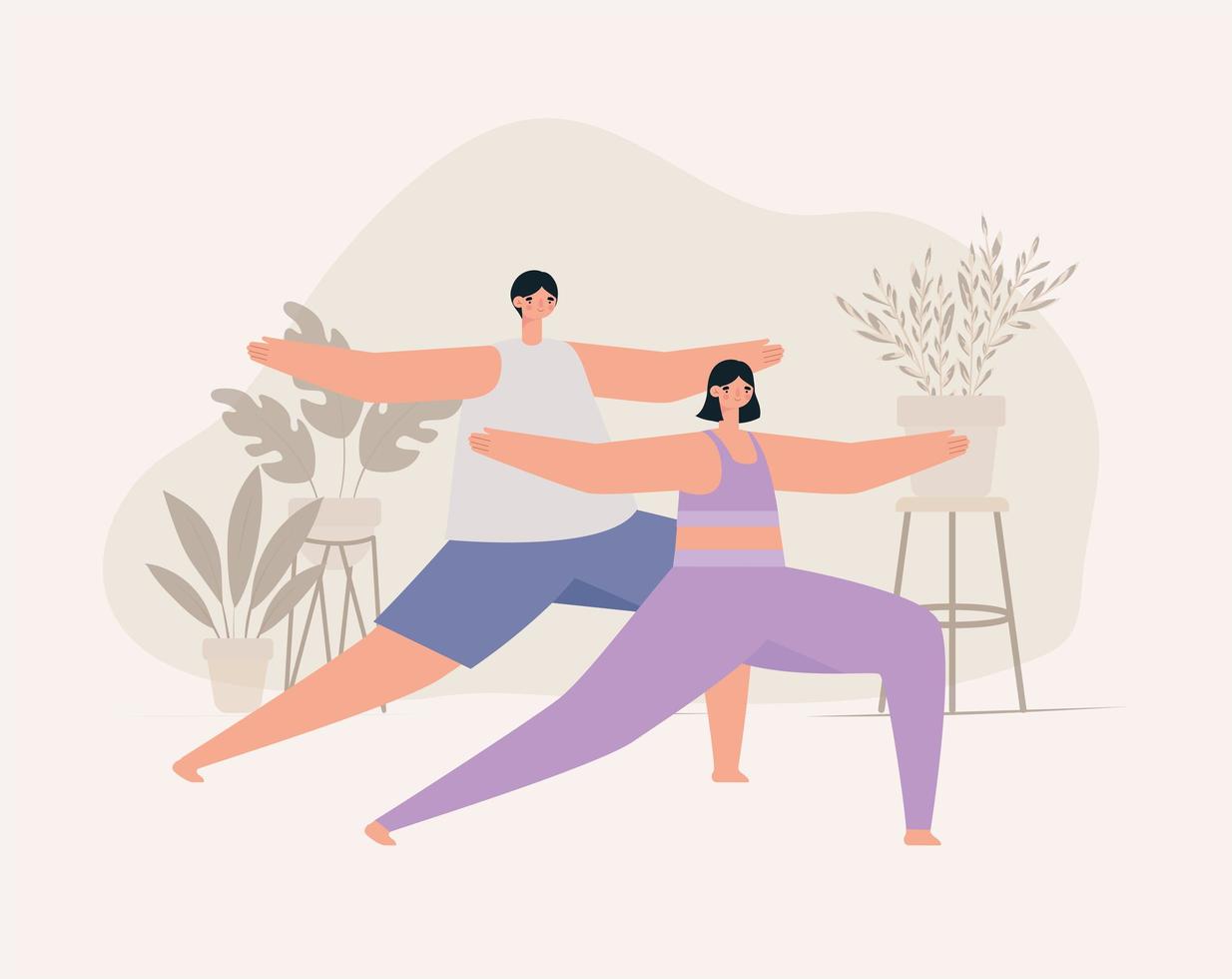 fitness couple representation vector