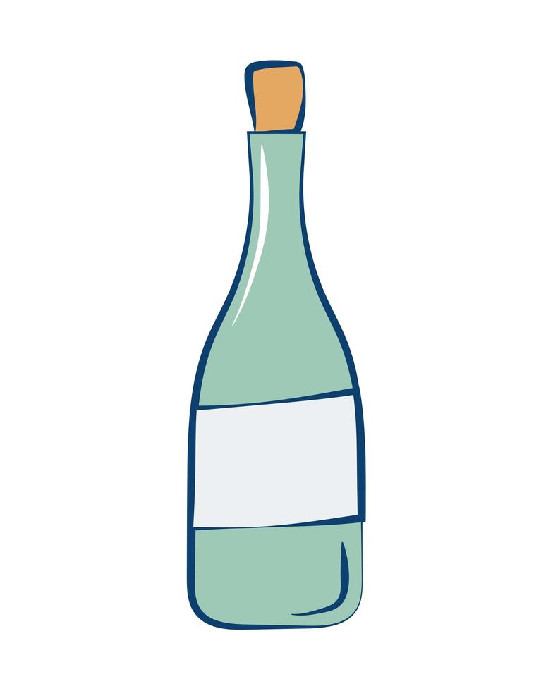 green wine bottle vector