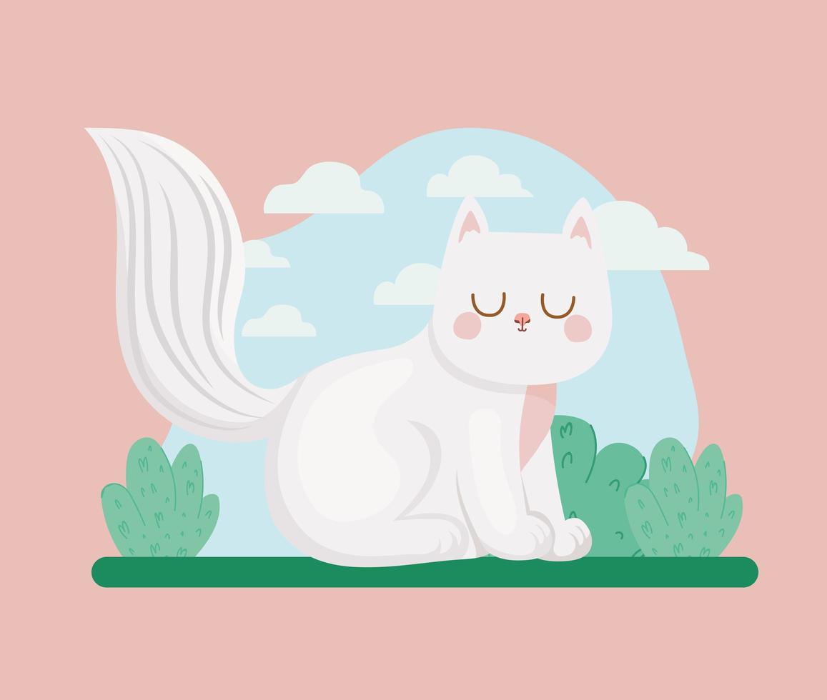 cat and bushes vector