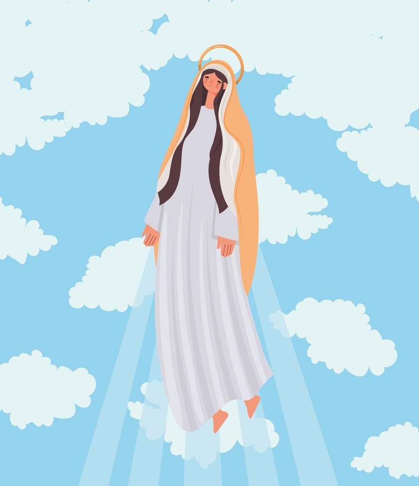 sacred mary illustration vector