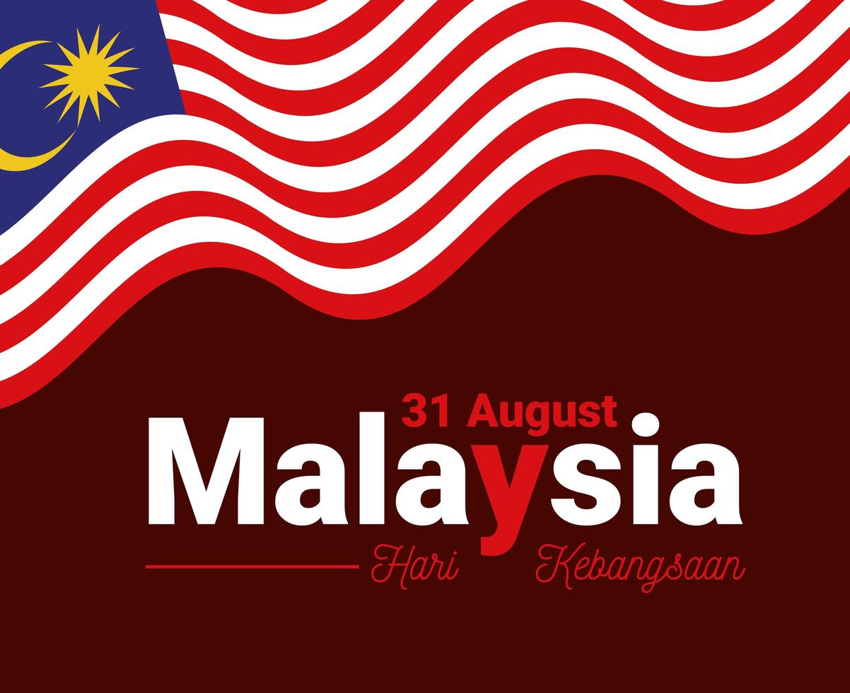 malaysia merdeka card vector