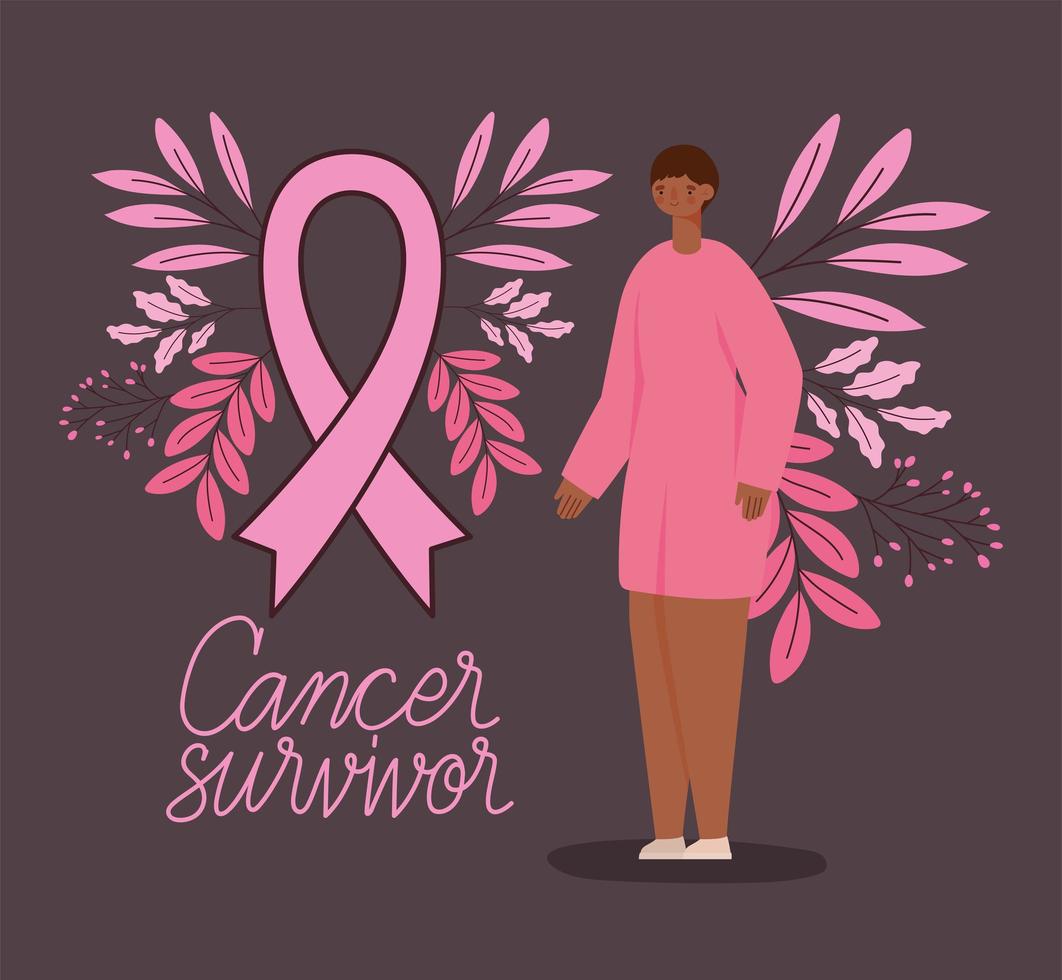 cartel de sobreviviente de cáncer vector