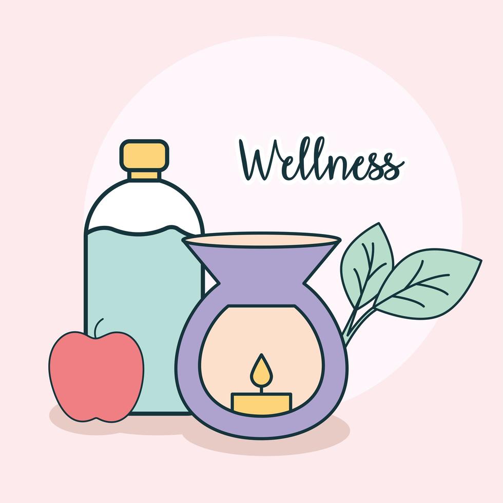 wellness icons poster vector