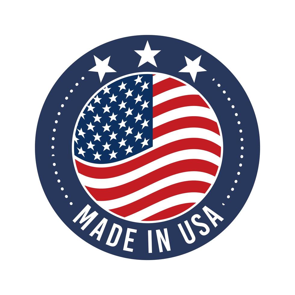 hecho en insignia de estados unidos vector