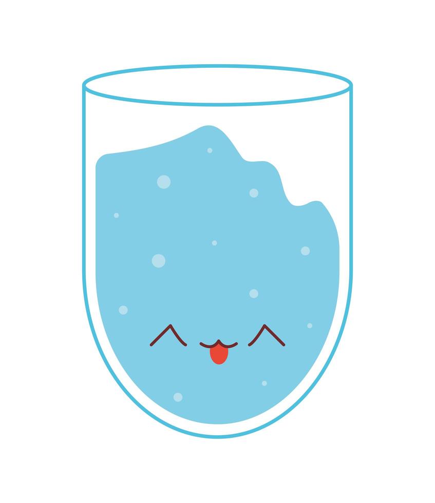 vaso de agua kawaii vector