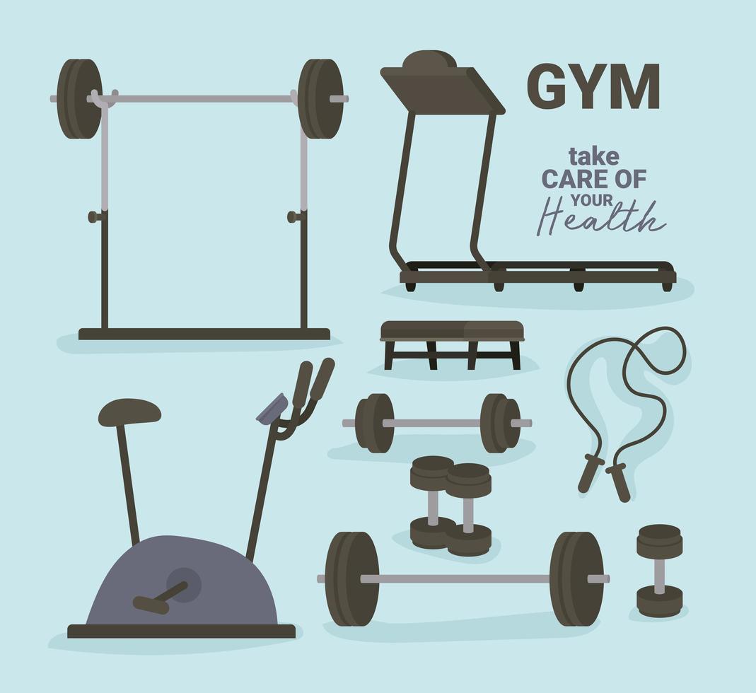 diseño de herramientas de gimnasio vector