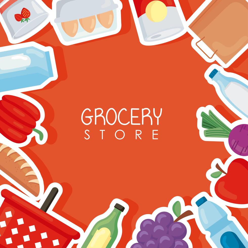 groceries store poster vector