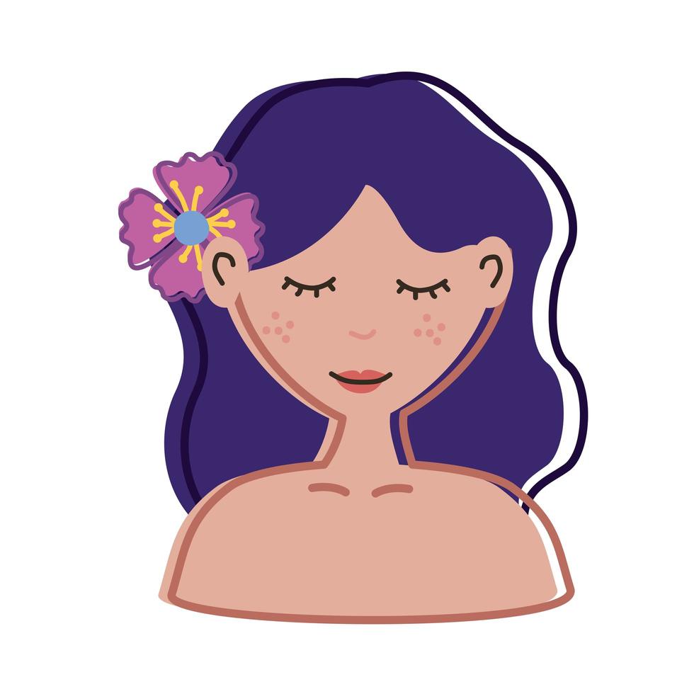 woman with flower vector