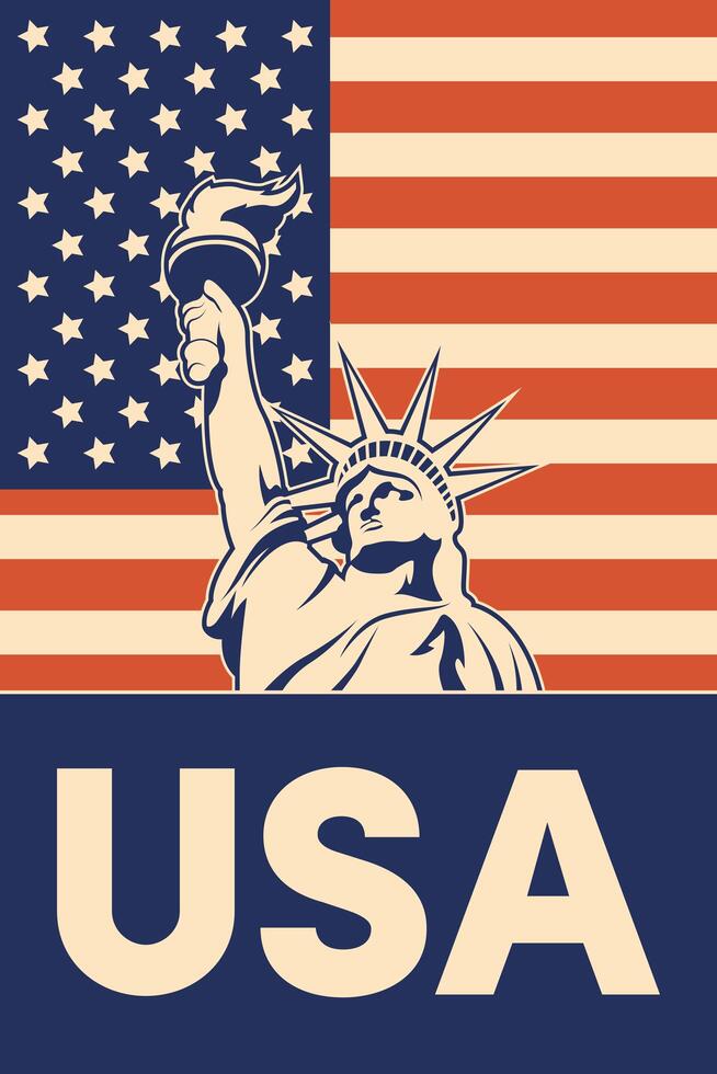 liberty statue poster vector