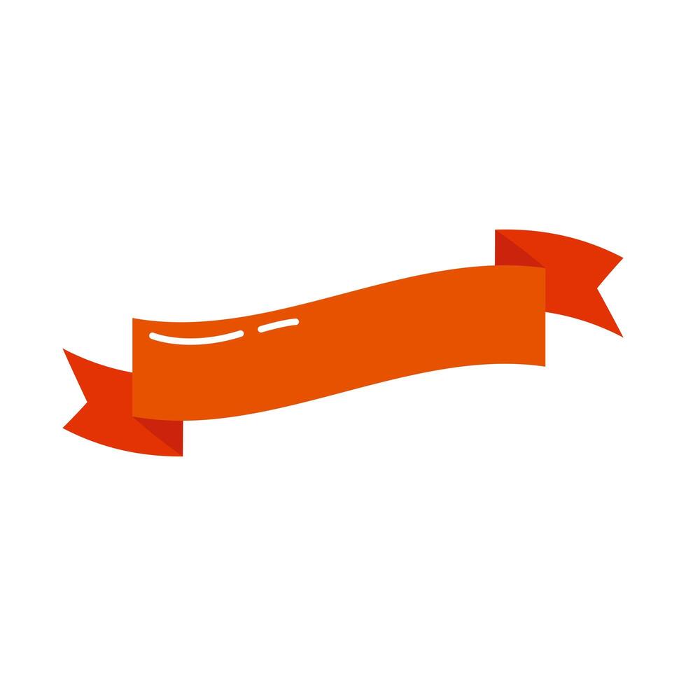 ribbon orange frame vector