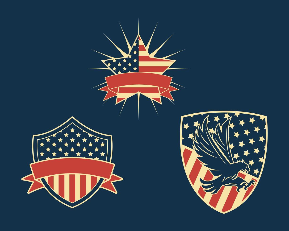 Usa badges set vector