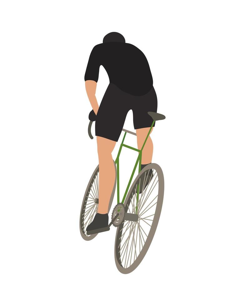 cyclist back view vector