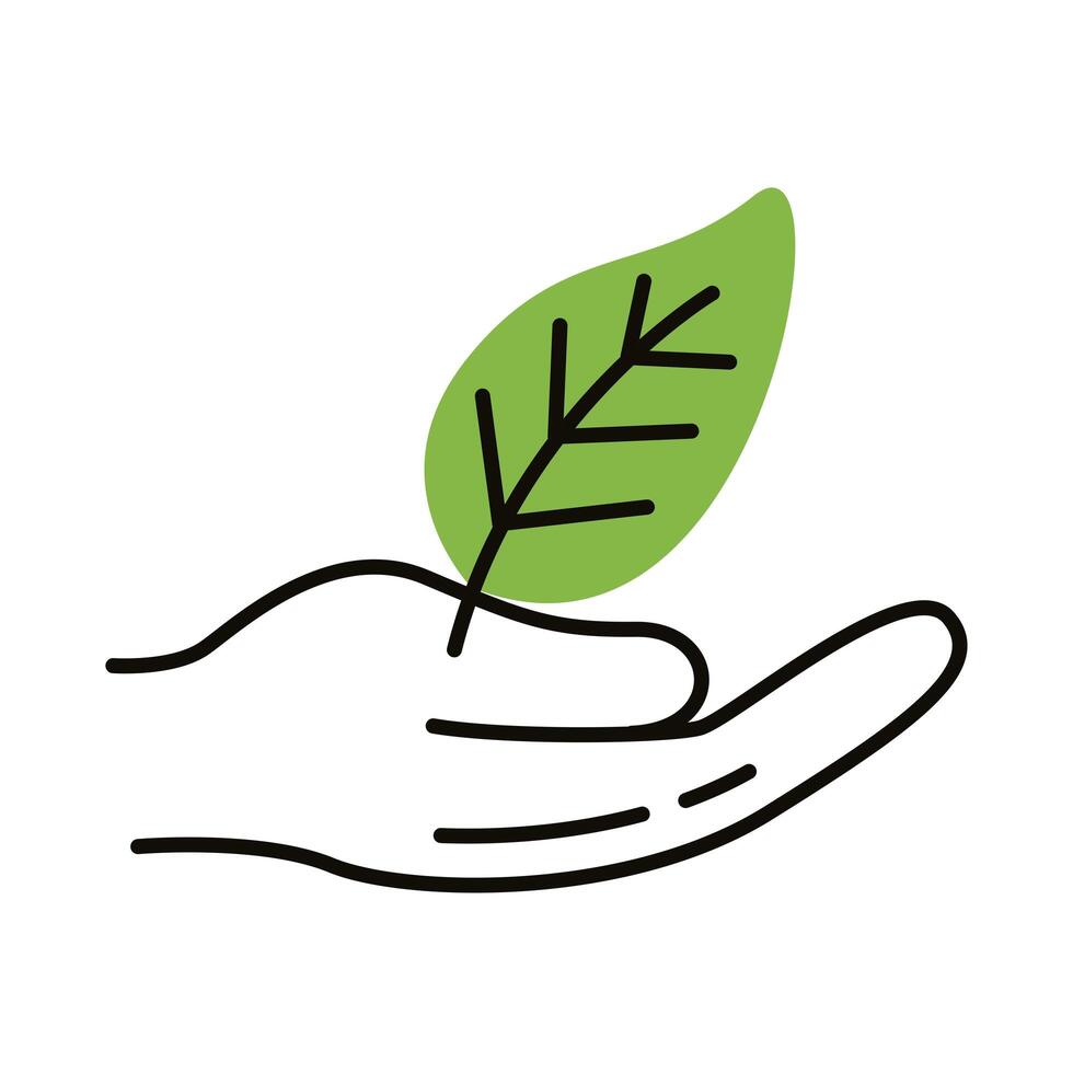 hand lifting leaf vector