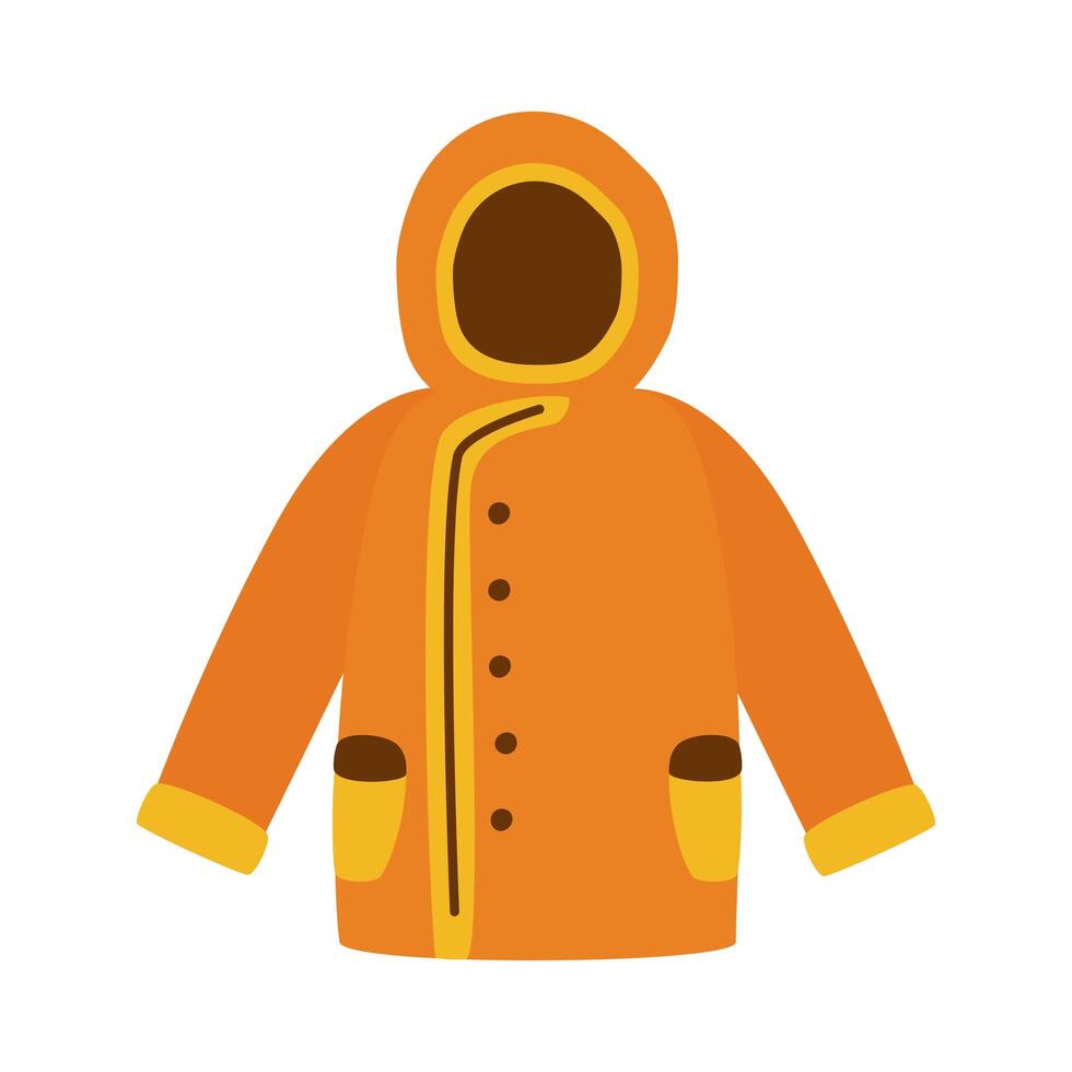 yellow winter jacket vector