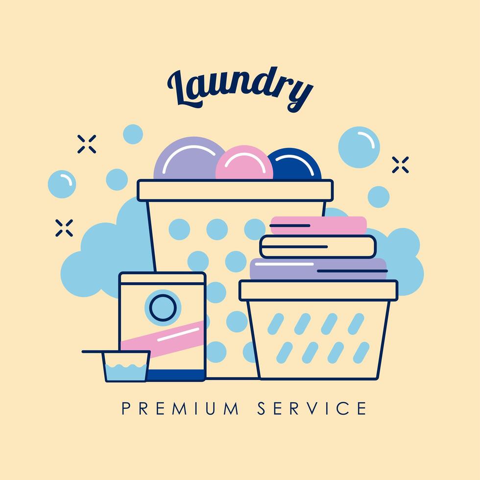 laundry premium service vector