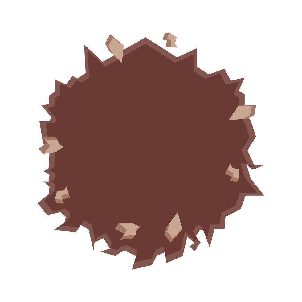 wall cracked in circle vector