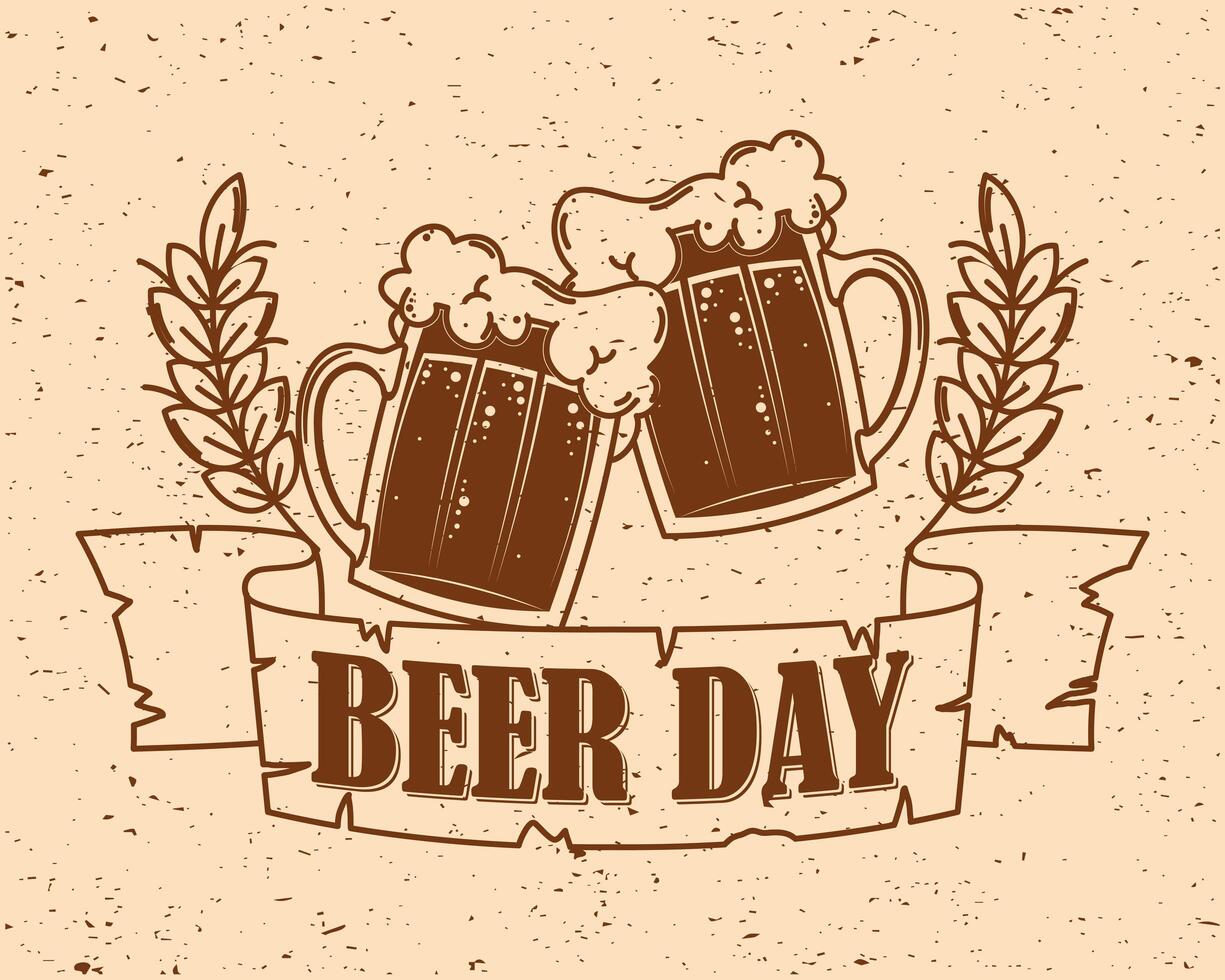 beer day label vector