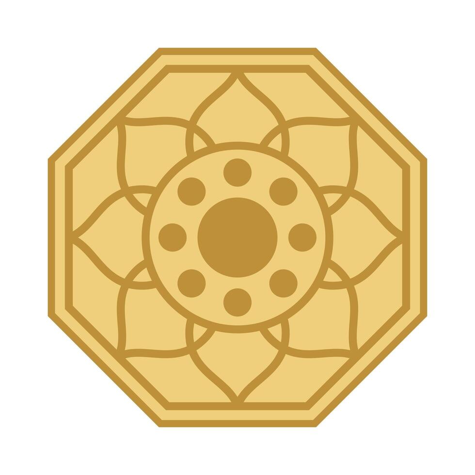 korean pattern octagon emblem vector