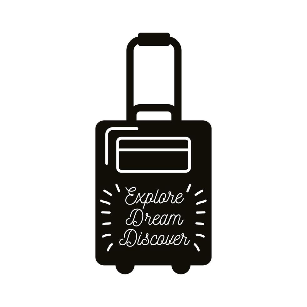 travel lettering in suitcase vector