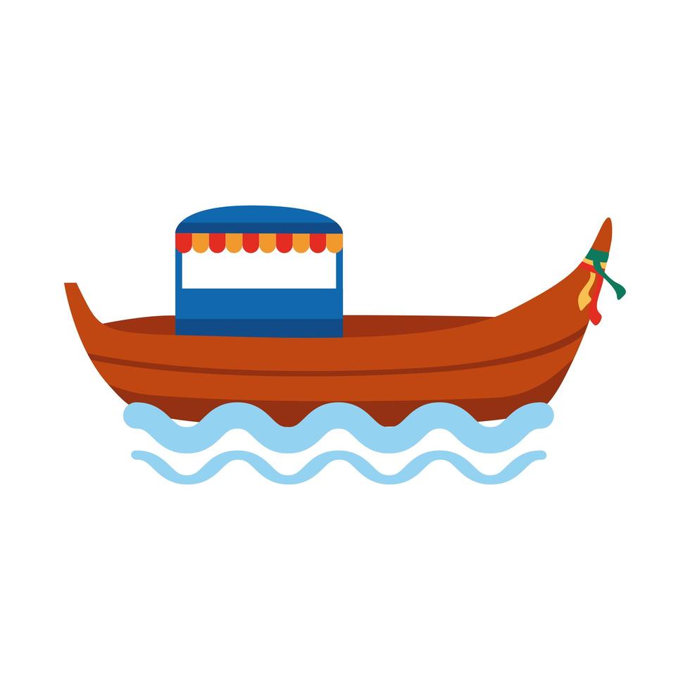 transporte en barco de tailandia vector