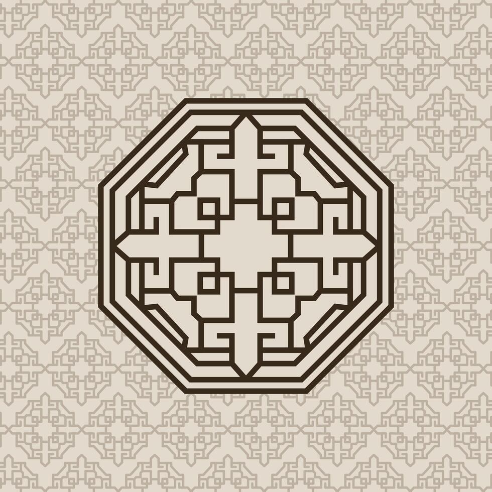 Korean Pattern with figure vector