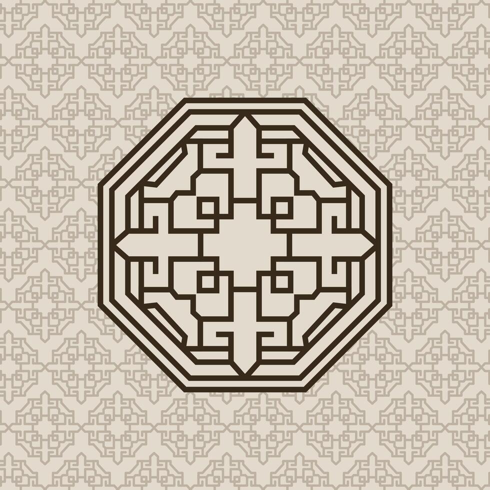 Korean Pattern with figure vector