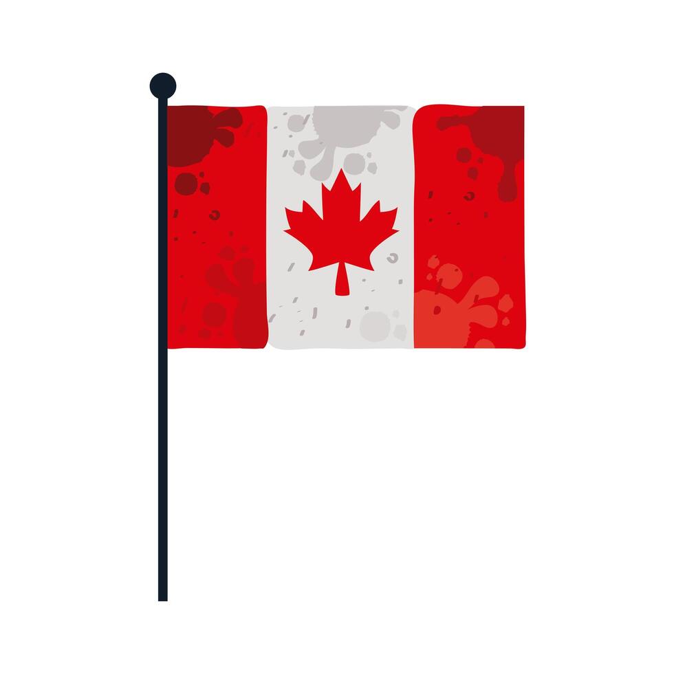 bandera de canadá en poste vector