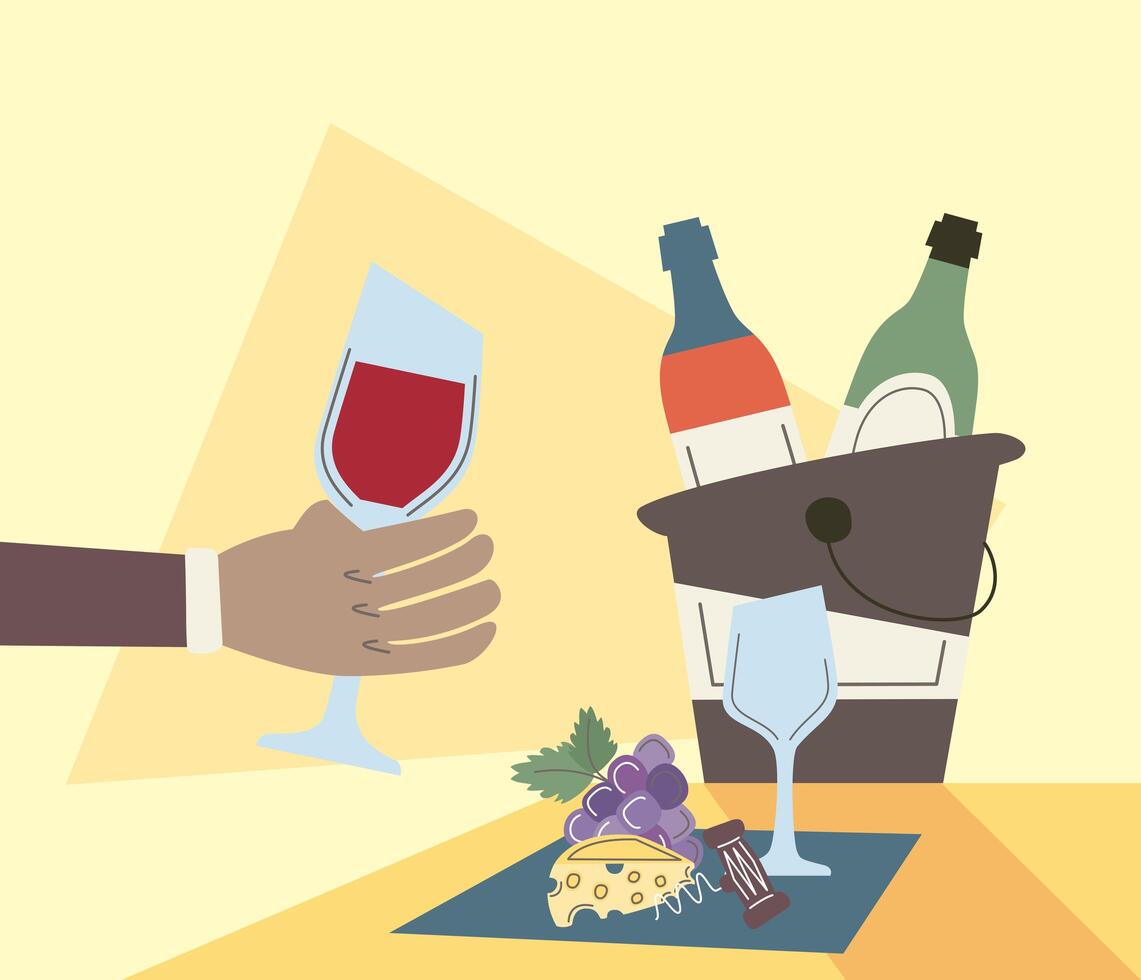 wine time celebration vector