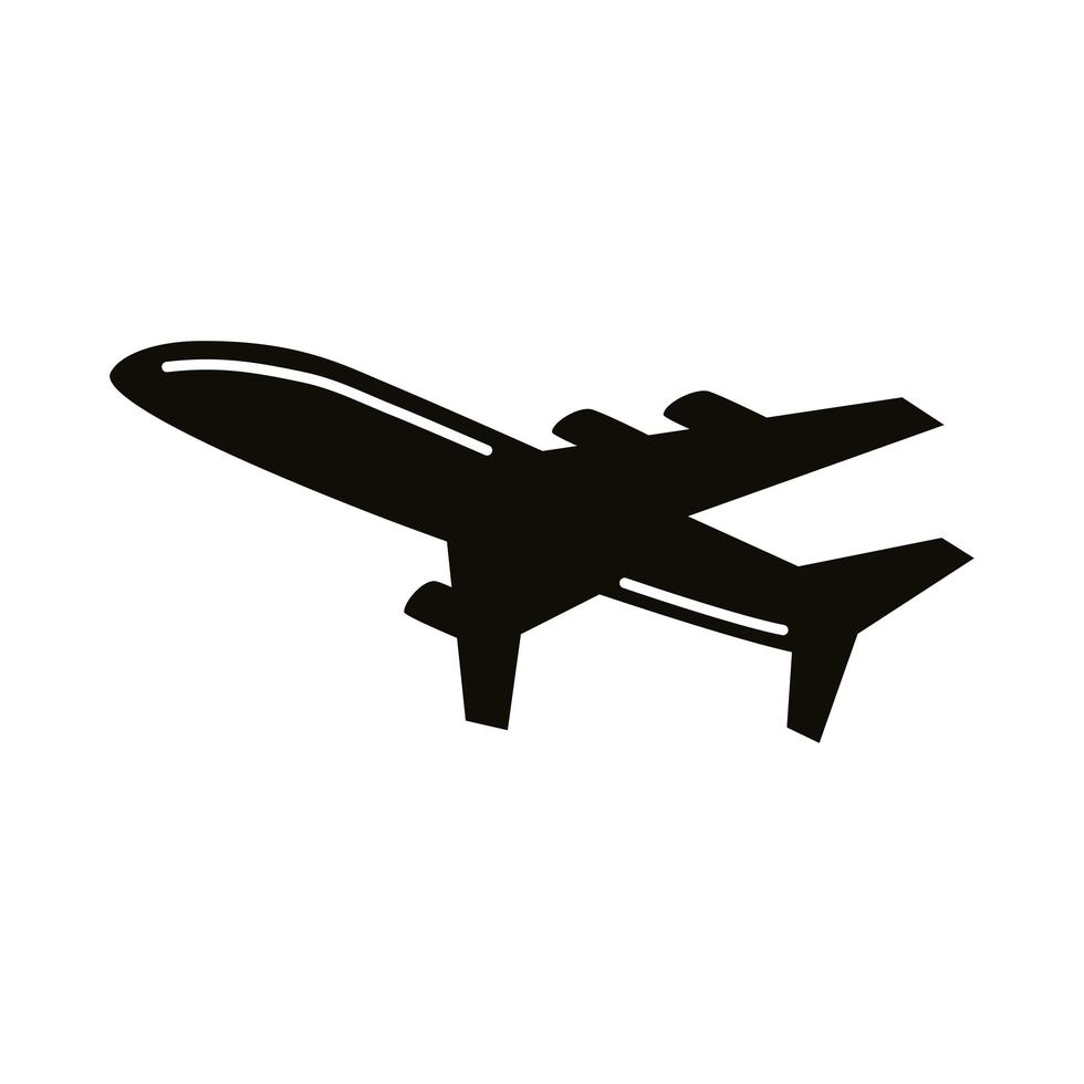 airplane flying silhouette vector