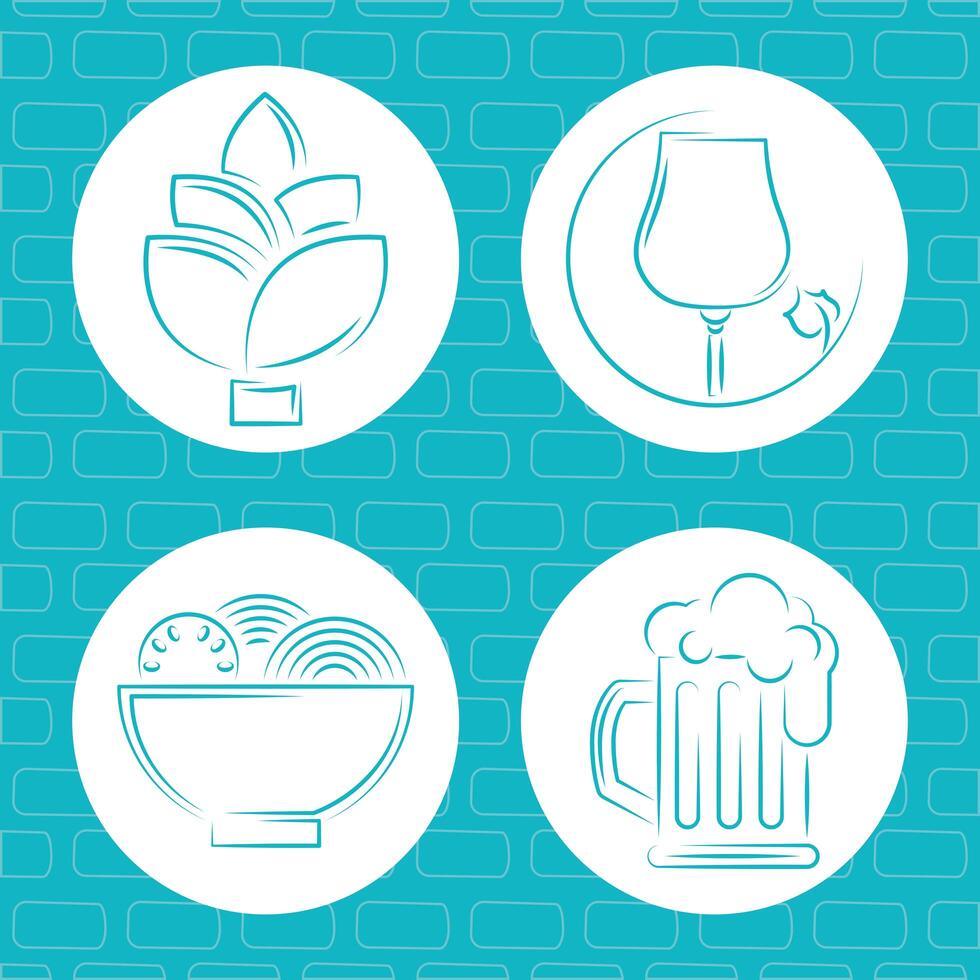 restaurant icon collection vector