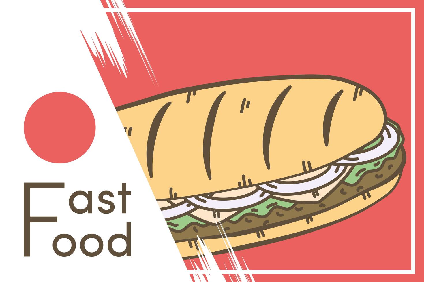 sandwich fast food doodle vector