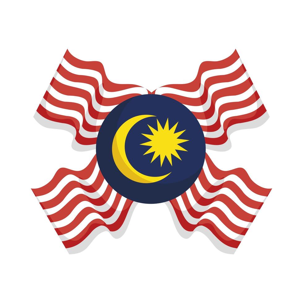 malaysia flags crossed vector