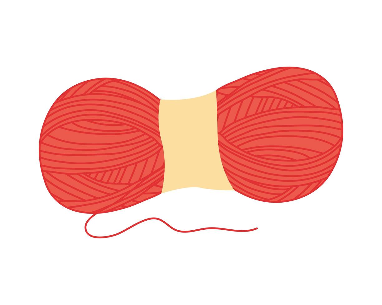 Knitting red yarn vector