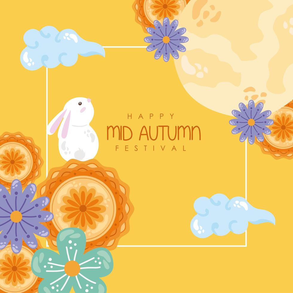 mid autumn festival template vector