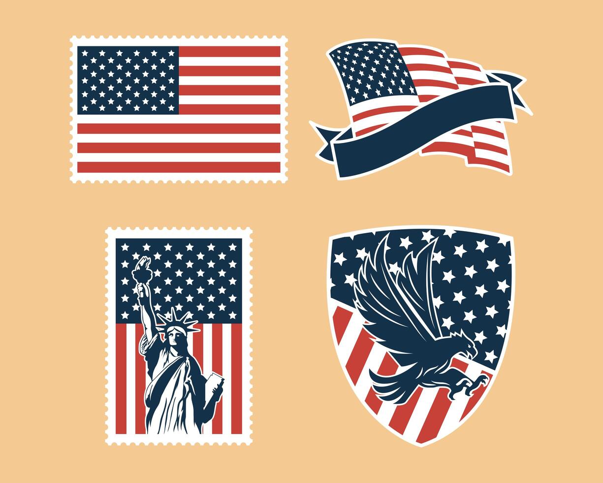 conjunto de insignias de Estados Unidos vector