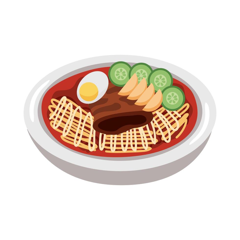 comida coreana jjajangmyeon vector