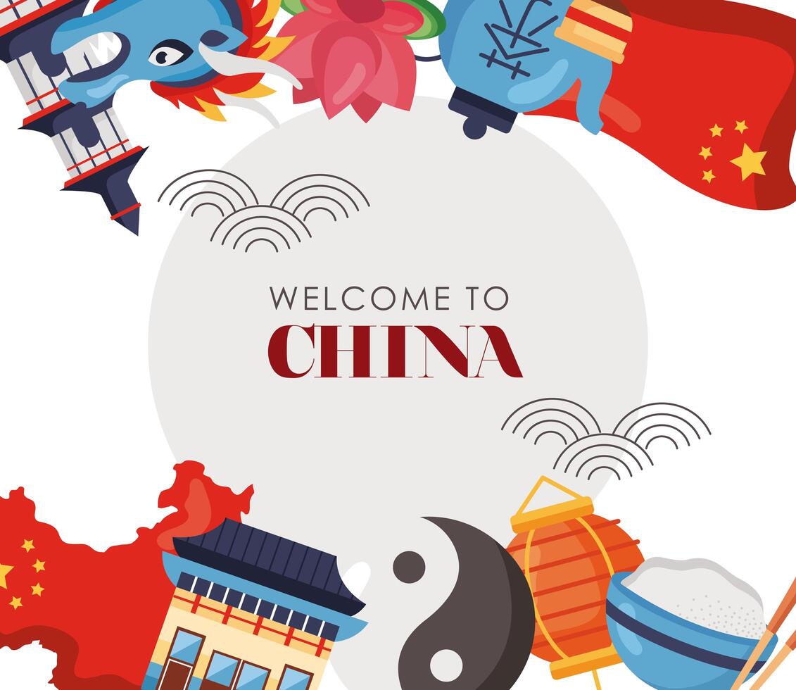 china republic frame vector