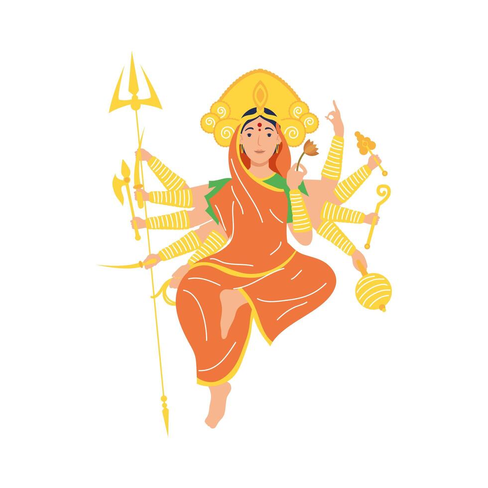 diosa durga navratri vector