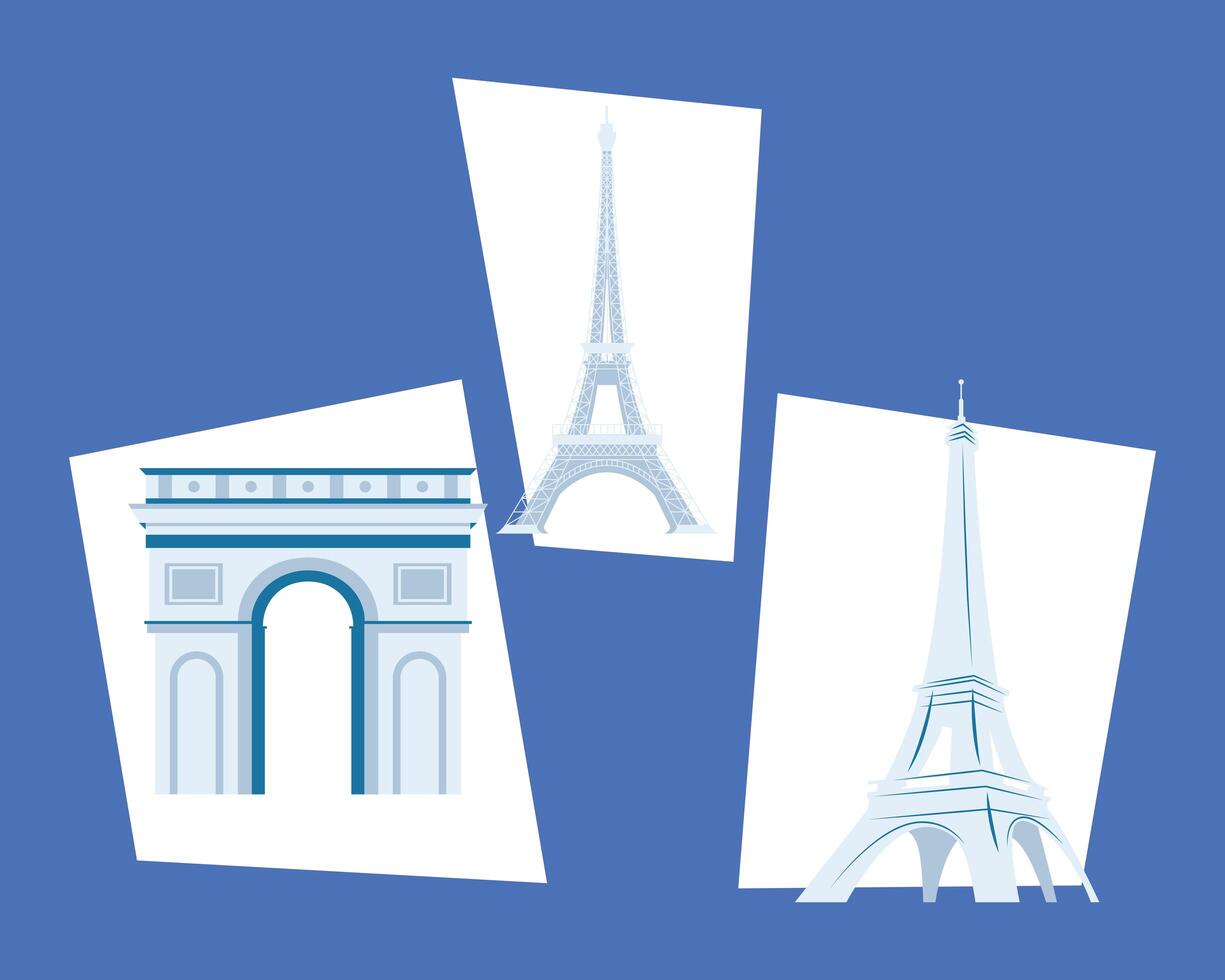Bastille Day three items vector