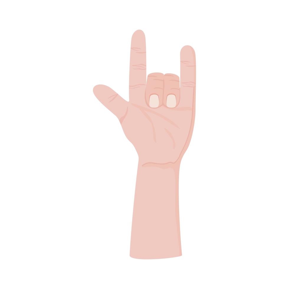 hand doing i love you sign vector