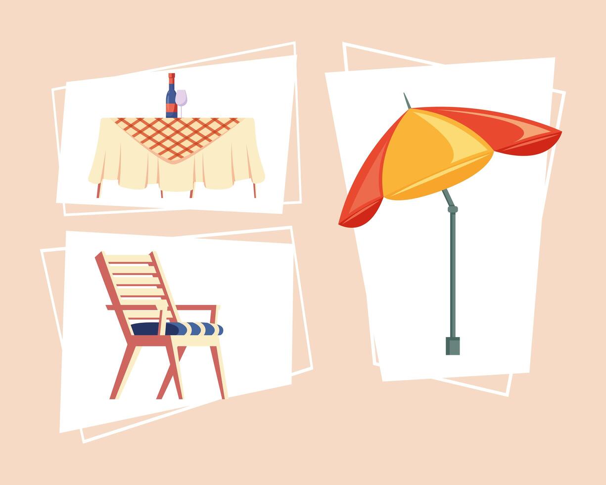 house backyard objects vector