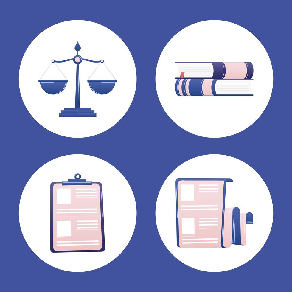 law icon set vector