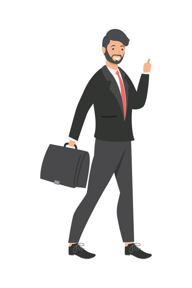 Businessman with suitcase vector