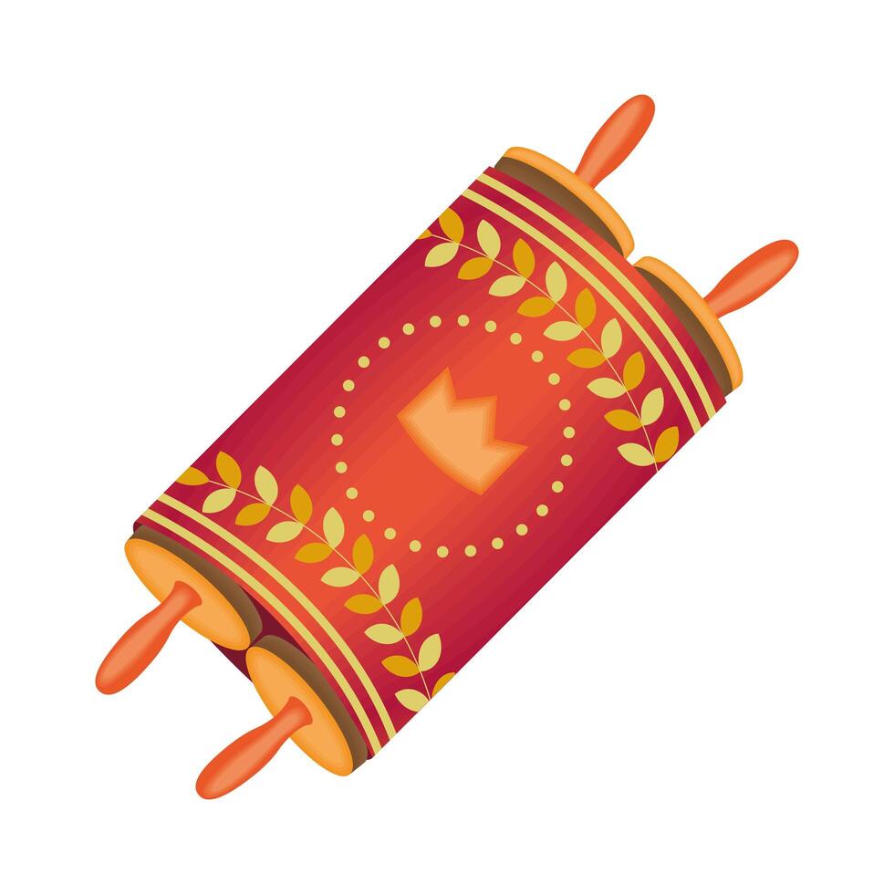 jewish patchment roll vector