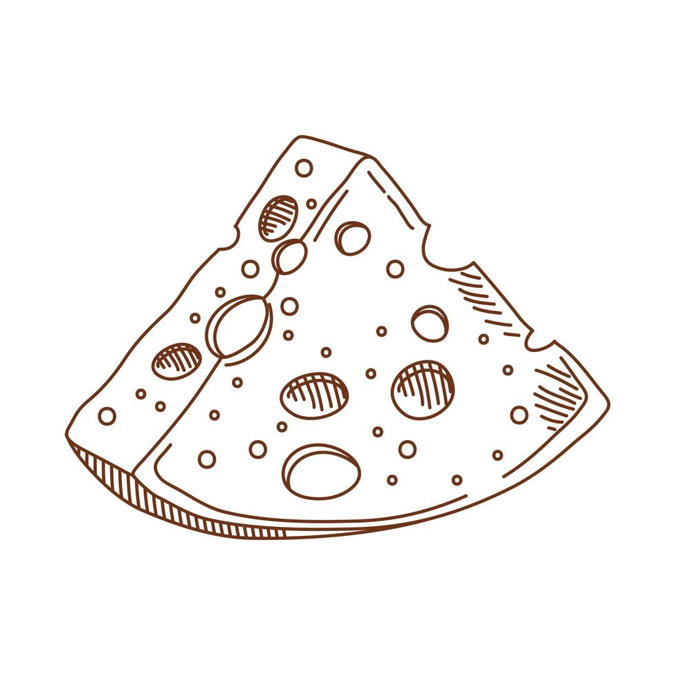 boceto de bocadillo de queso vector