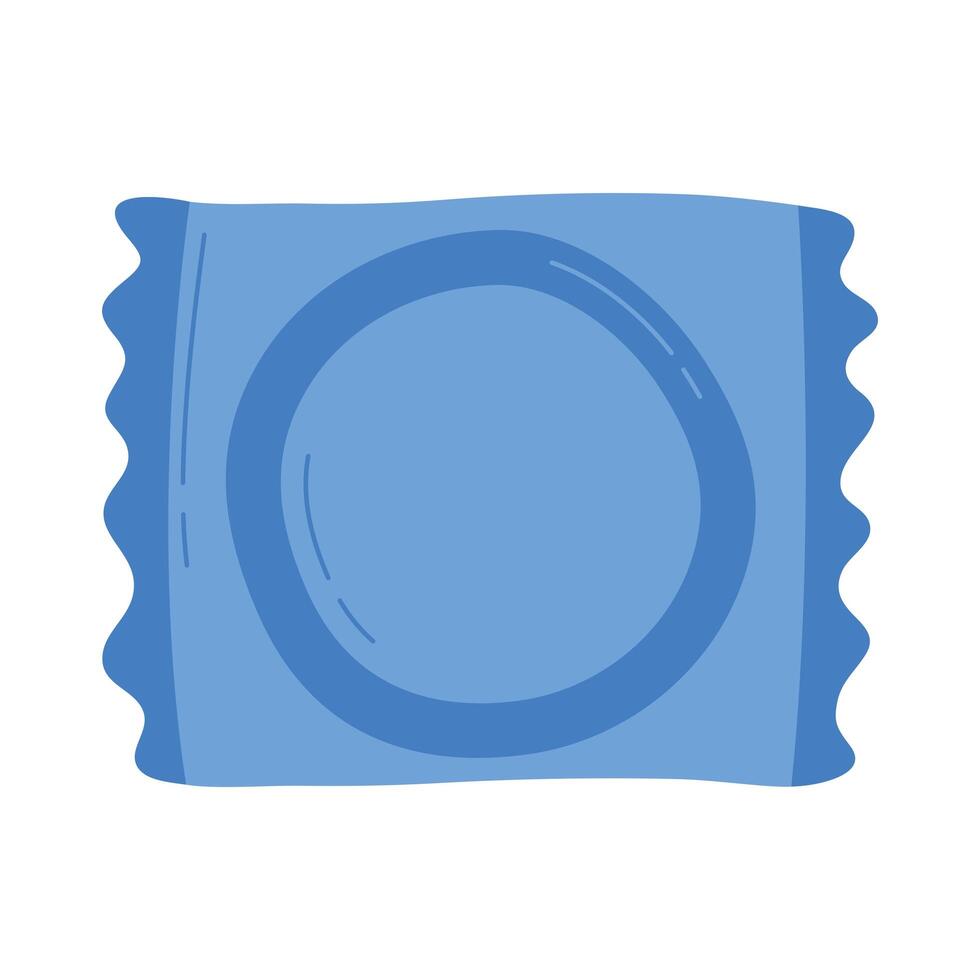 blue condom packing vector