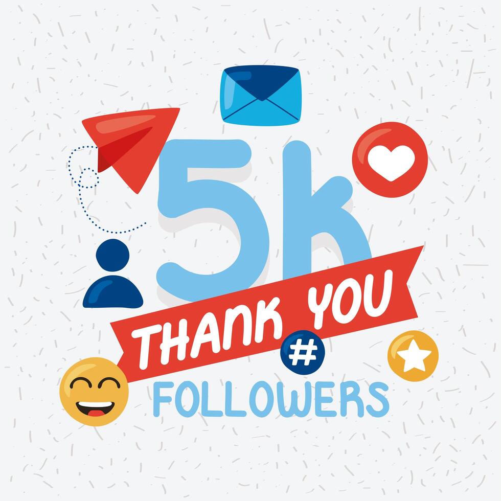 5k followers icons vector