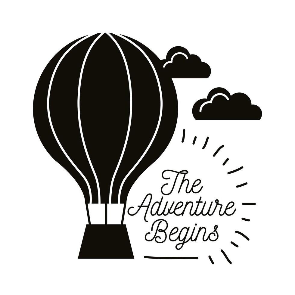 travel lettering with balloon vector