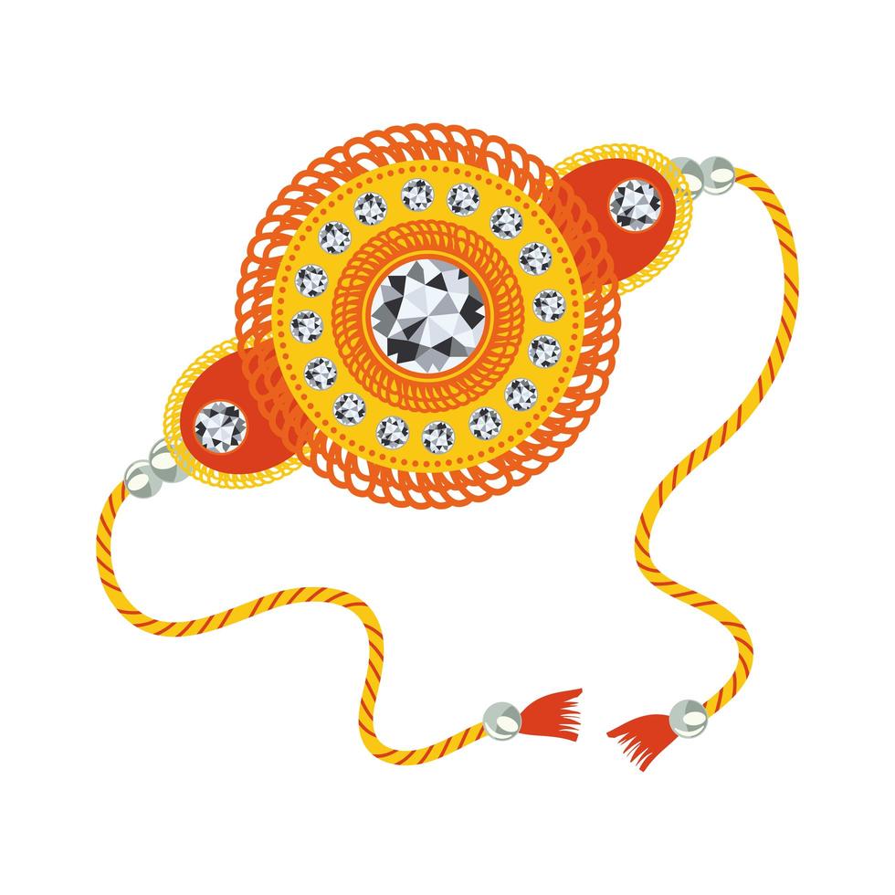 pulsera naranja raksha bandhan vector