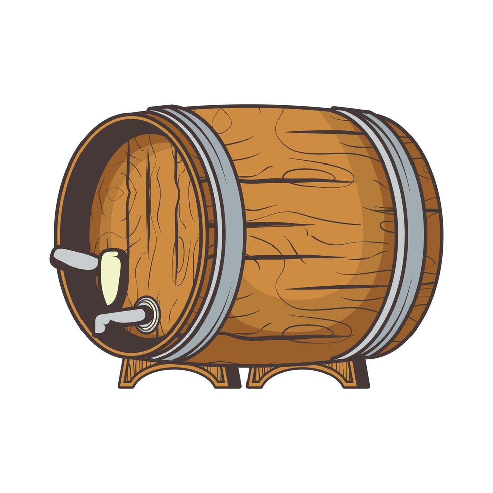 barril de madera de cerveza vector